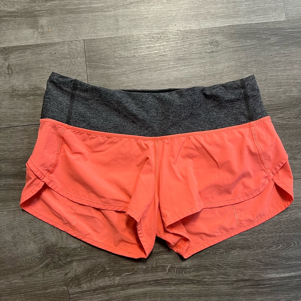 Lululemon Athletica Pink and Gray Athletic Shorts low rise shorty
